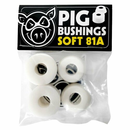 Амортизаторы для скейтборда Pig soft bushings 81a white