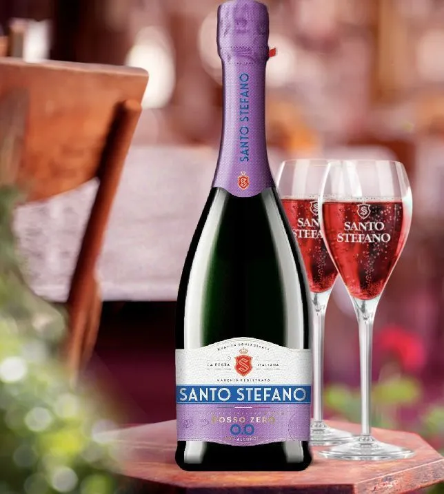 Santo Stefano Безалкогольное шампанское Rosso, 0,75 л. В 1 заказе, 3 Бутылки
