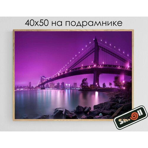 Алмазная мозаика на подрамнике, Вышивка, Живопись, Картина стразами 40х50 см, 