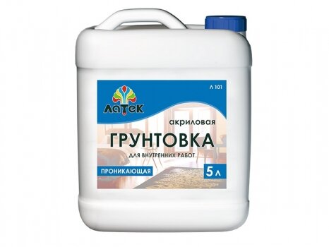Латек Л101Грунтовка Акриловая для Внутренних Работ Проникающая 5л   Latek 