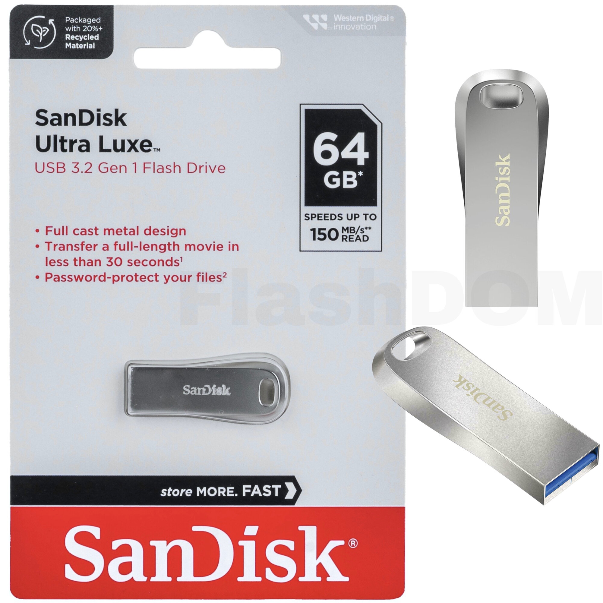 Флеш-накопитель SanDisk 64 ГБ Flash drive Ultra Luxe 150 Мб/с