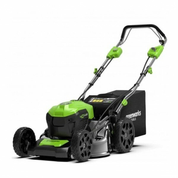 GREENWORKS Газонокосилки Greenworks GD40LM46SPK4 Газонокосилка аккумуляторная, 40V, 46см, самоходная, бесщеточная, c 1хАКБ 4 Ач и ЗУ 2506807UB