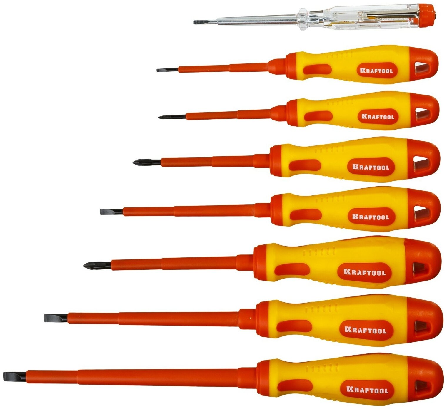 KRAFTOOL Х-Drive Electro 8 предм Набор высоковольтных отверток (250088-H8)