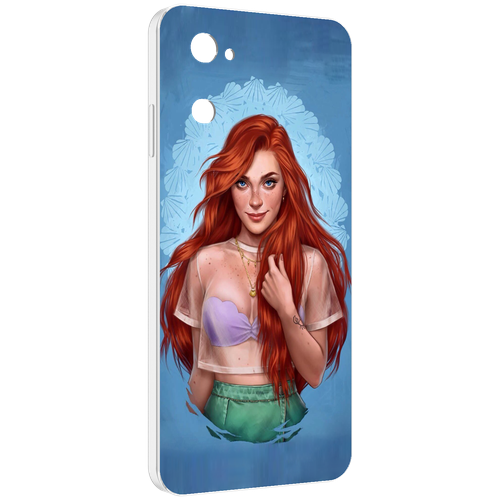 Чехол MyPads девушка-в-голубом-фоне женский для UleFone Note 12 / Note 12P задняя-панель-накладка-бампер
