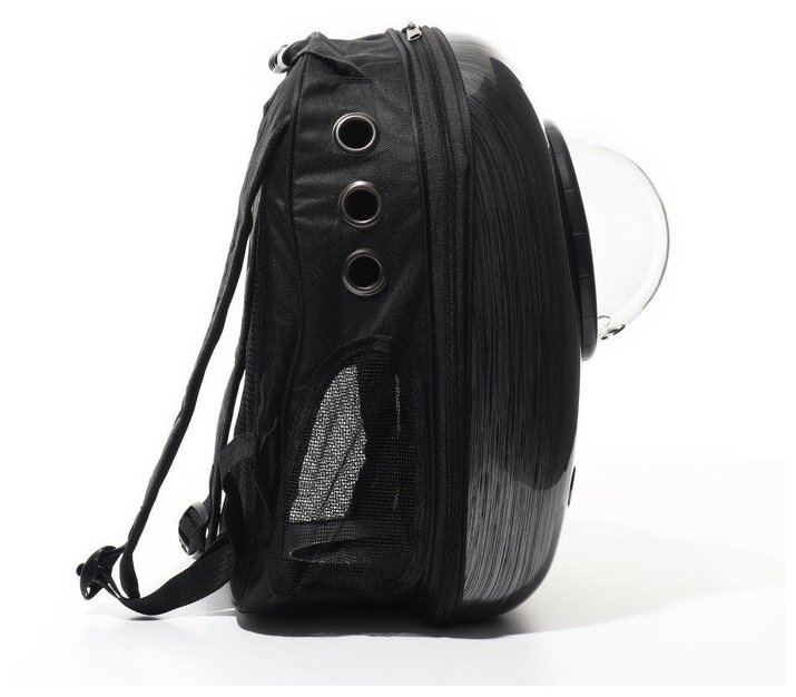 Рюкзак для переноски животных с окном для обзора "Черный металл", 32х26х44 см - фотография № 12