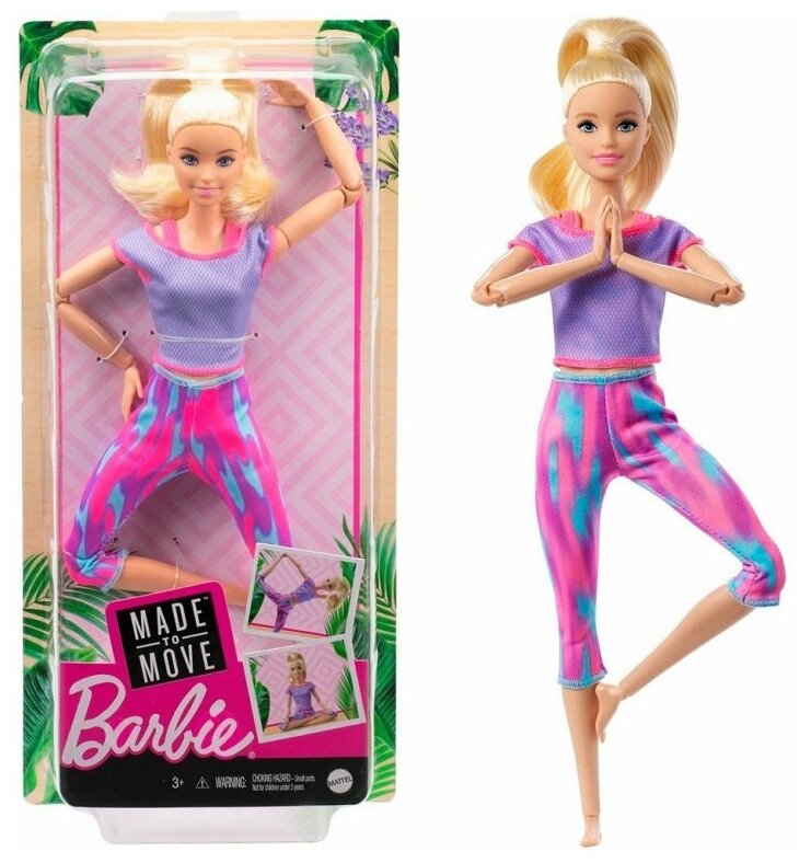 Кукла Barbie Безграничные движения Блондинка в серой футболке - фото №6