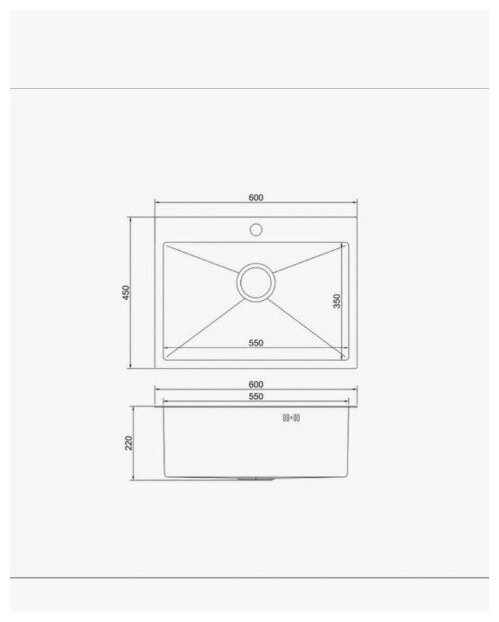 Мойка из нержавеющей стали для кухни, врезная 60х45 - фотография № 9