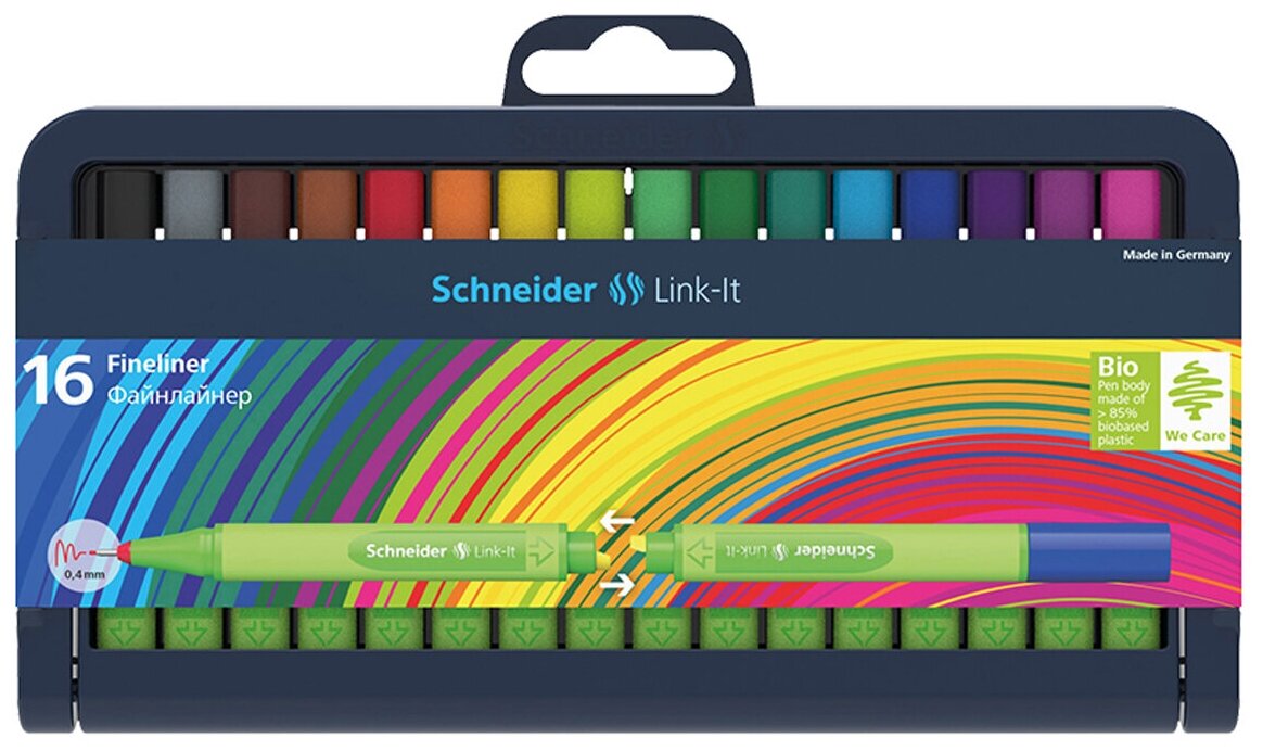 Набор капиллярных ручек Schneider «Link-It» 16цв, 0.4мм, европодвес