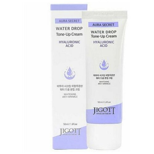 Крем для лица увлажняющий с гиалуроновой кислотой Jigott Aura Secret Hyaluronic Acid Water Drop Tone Up Cream, 50 мл крем для лица с гиалуроновой кислотой aura secret hyaluronic acid water drop tone up cream 50мл