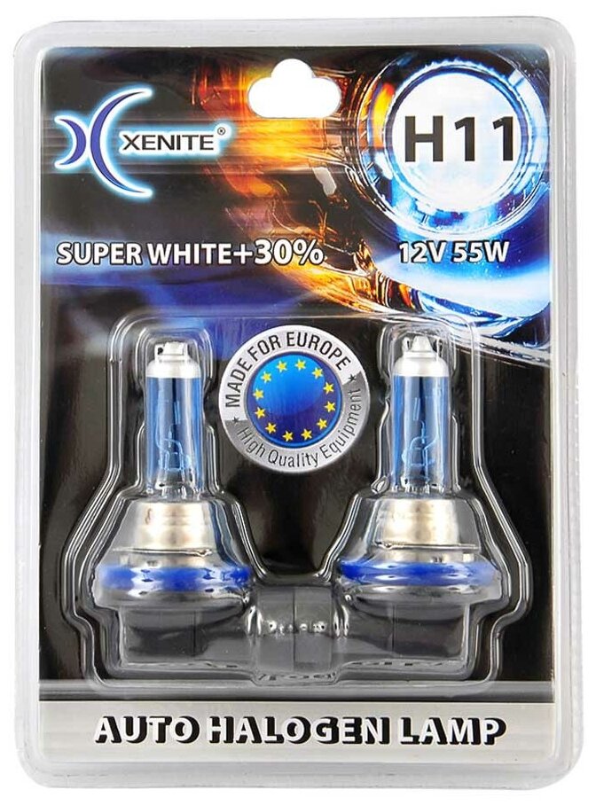 Лампа галогенная XENITE SUPER WHITE 12V H11 55W 2 шт 1007043