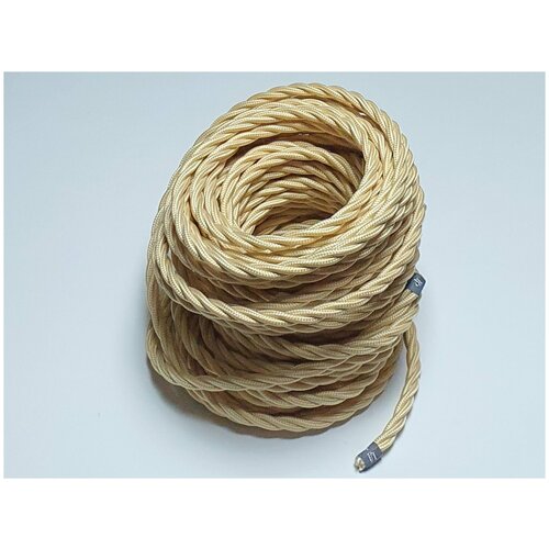 Витой ретро провод BIRONI Бирони 3х25 матовый 10 муп B1-435-719-10 цвет песочное золото 3099₽