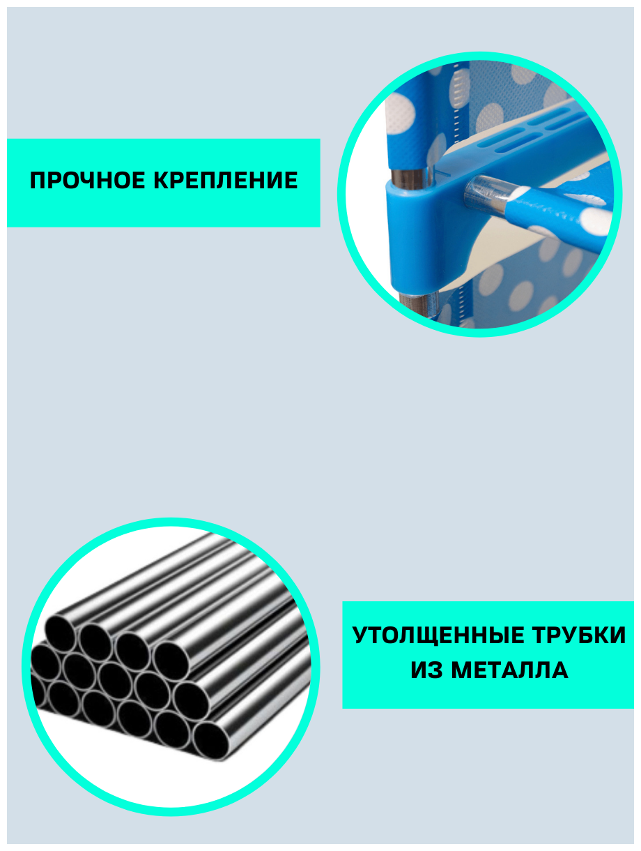 Голубая обувница на 15 пар обуви / Этажерка стеллаж для обуви / Полка для обуви / Быстрая легкая сборка - фотография № 4