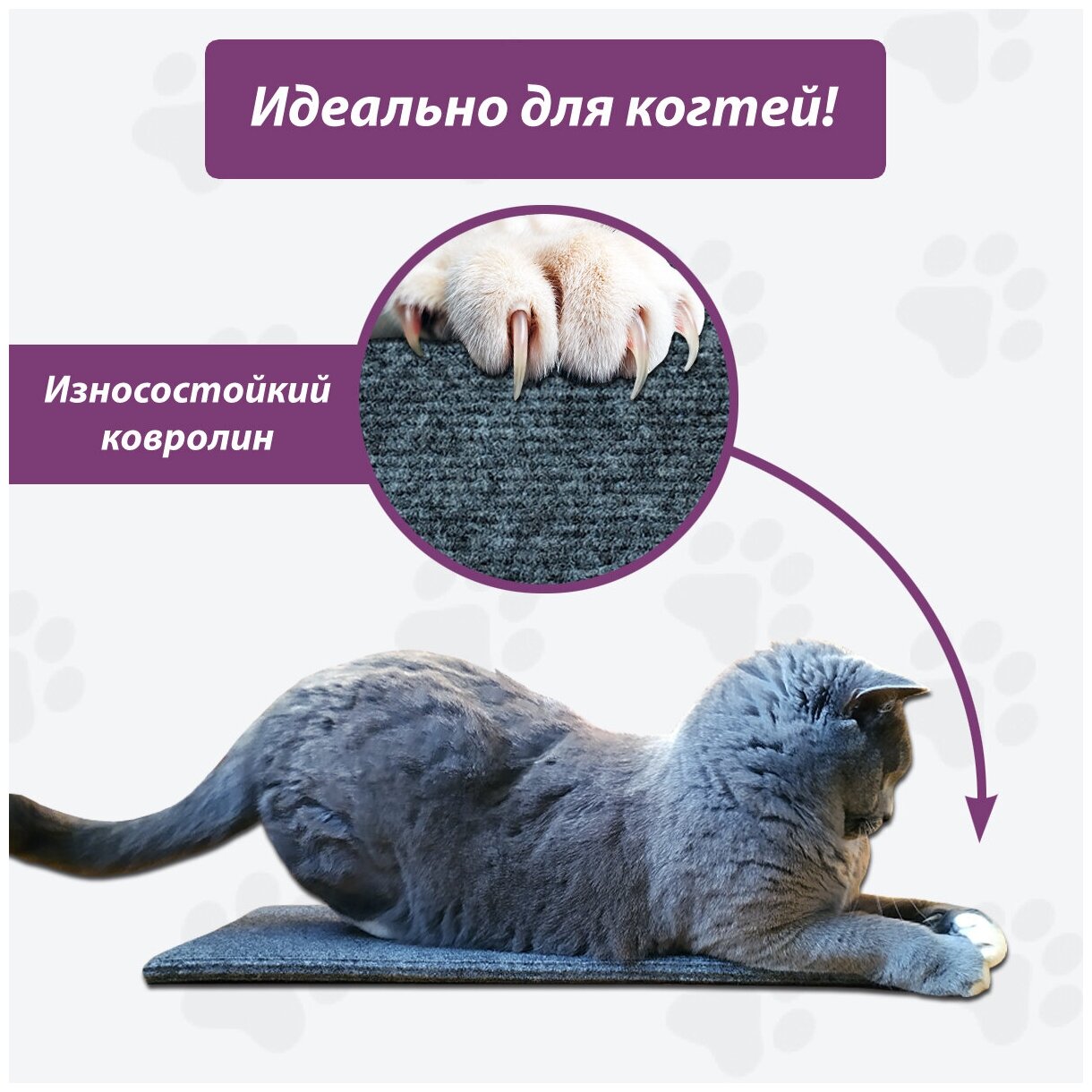 Когтеточка лежанка для кошек КотоКинг 50 х 25 см - фотография № 4