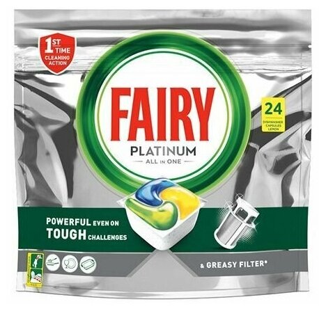 Капсулы для посудомоечной машины FAIRY PLATINUM Лимон, 24 шт - фотография № 1