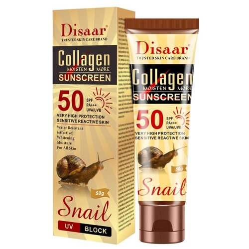 Disaar Крем Солнцезащитный Collagen Snail Увлажняющий, Тонирующий SFP 50, 50 гр