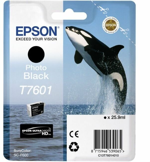 Картридж Epson T7601 Black/Черный