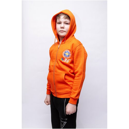 фото Олимпийка детская, капюшон, размер 34, оранжевый maxpro