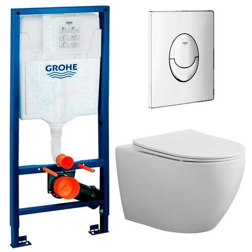 инсталляция grohe rapid sl 38721001 унитаз grossman gr 4455 безободковый с сиденьем Инсталляция Grohe Rapid SL 38721001 + унитаз Esbano Azalea white безободковый с сиденьем