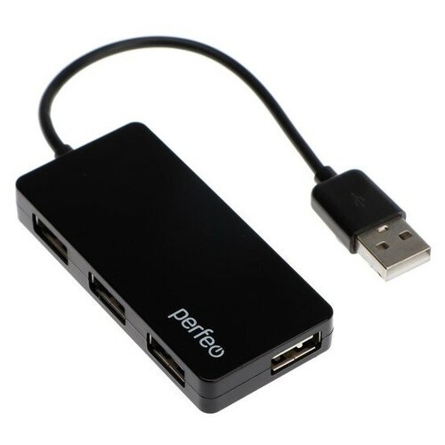 Разветвитель USB (Hub) Perfeo PF-VI-H023 Black, 4 порта, USB 2.0, черный разветвитель usb hub perfeo pf vi h023 black 4 порта usb 2 0 черный