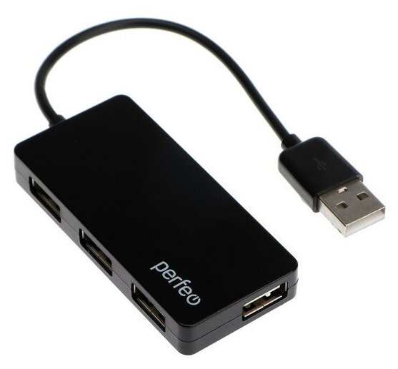 Разветвитель USB (Hub) Perfeo PF-VI-H023 Black, 4 порта, USB 2.0, черный