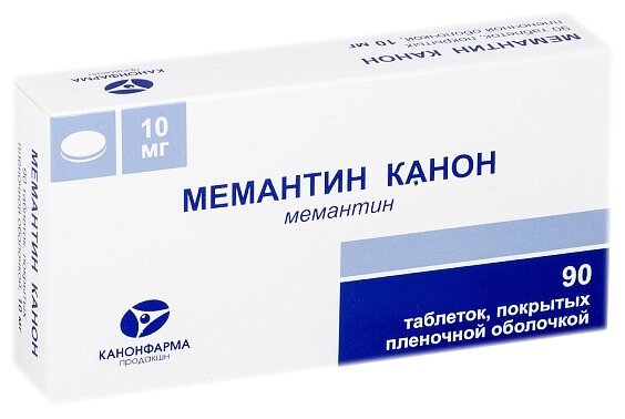 Мемантин Канон таб. п/о плен., 10 мг, 90 шт.