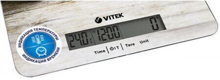 Весы кухонные VITEK VT-2429, бежевый/рисунок - фото №3