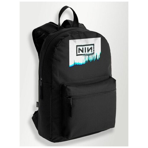 Черный школьный рюкзак с DTF печатью Музыка Nine Inch Nails Панк, Rock - 1081