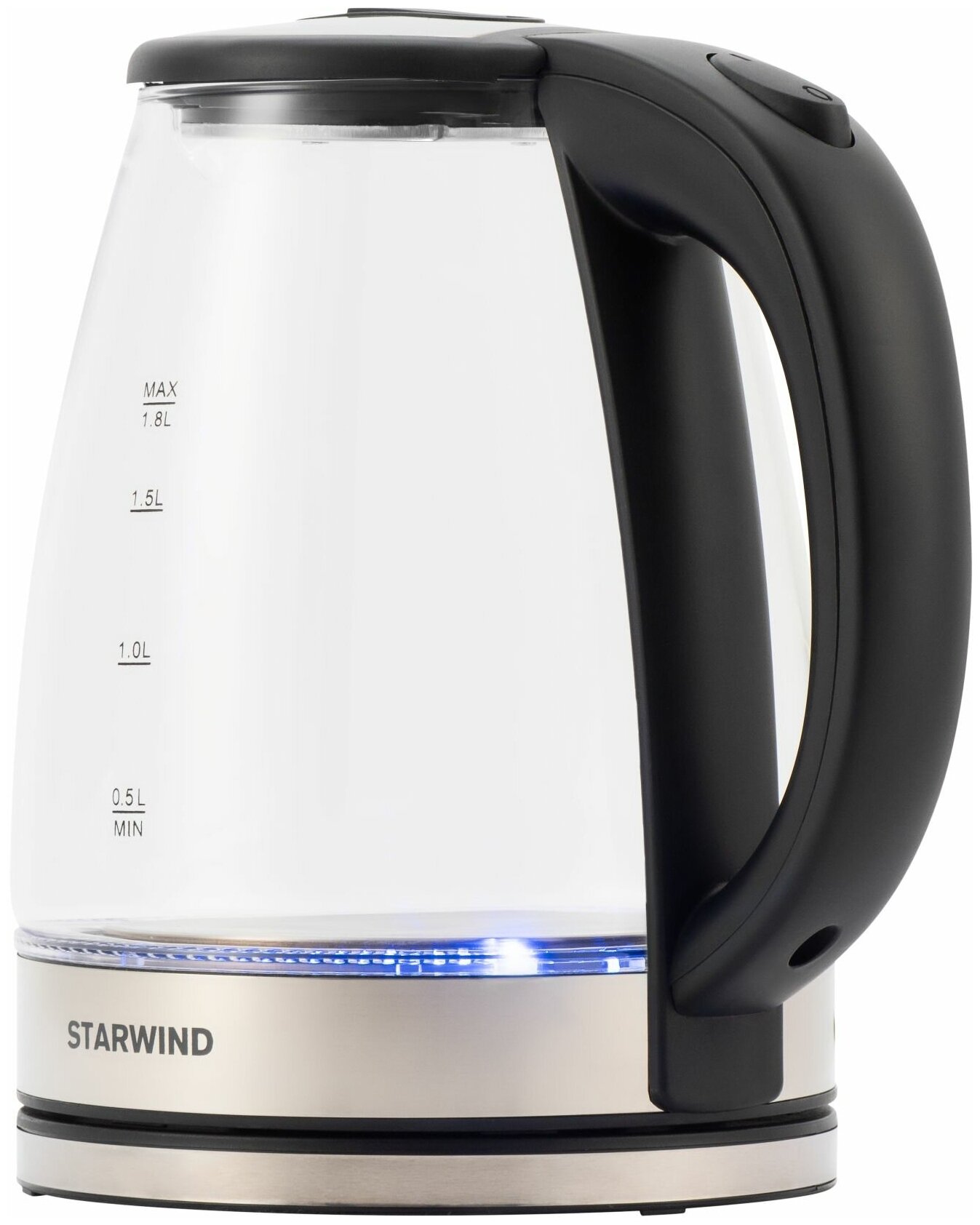 Чайник электрический Starwind SKG4777 черный/прозрачный, стекло - фото №3