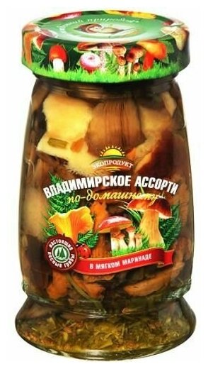 Экопродукт Грибы маринованные Владимирское ассорти по-домашнему, 340 г, 2 шт