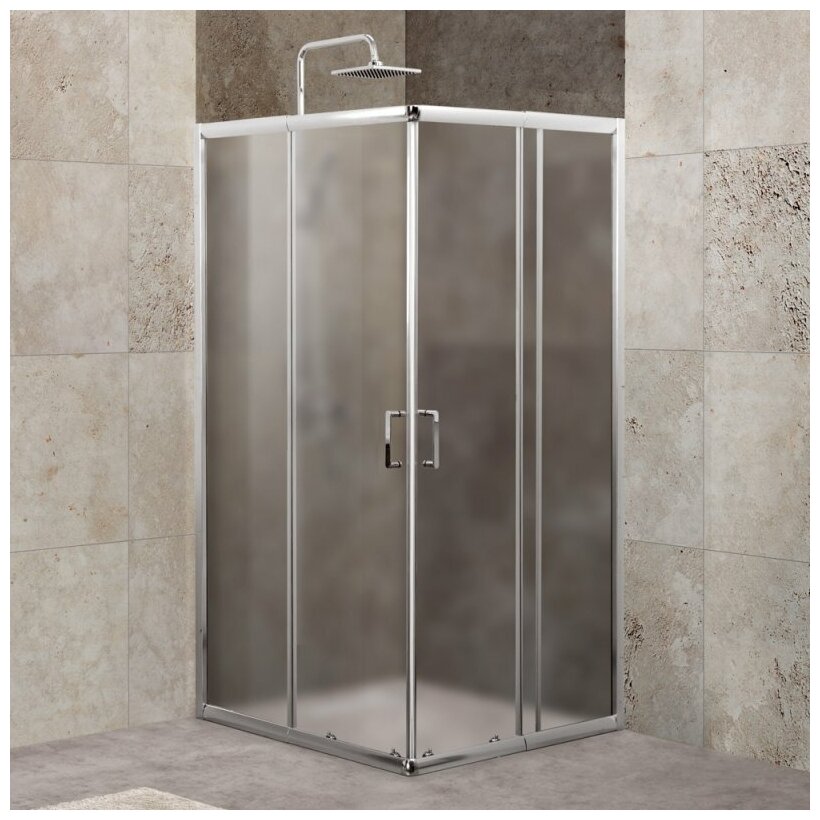 Душевой уголок BelBagno Unique 100x100 UNIQUE-A-2-85/100-P-Cr стекло рифленое, профиль хром, без поддона