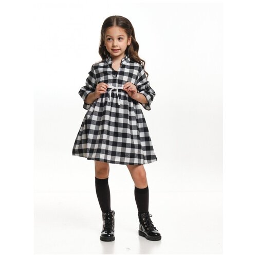 Платье для девочек Mini Maxi, модель 6268, цвет белый/черный, размер 110