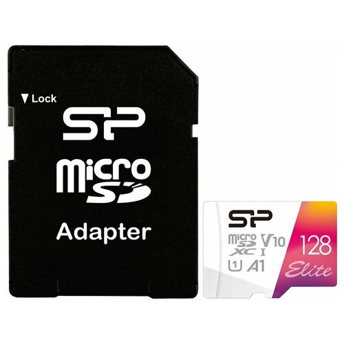 Карта памяти Silicon Power micro SDXC 128Gb Elite Class 10 UHS-I U1 A1 + ADP (100/10 Mb/s) карта памяти microsdxc 128gb silicon power elite a1