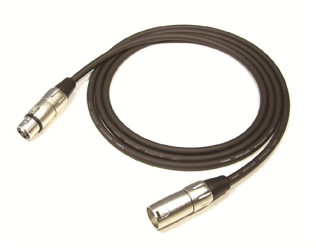 Кабель микрофонный XLR - XLR Kirlin MP-480/10m, черный, 10 метров