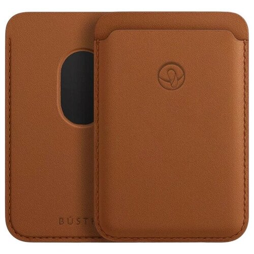фото Чехол-бумажник bustha magsafe leather wallet коричневый saddle (bst755217)
