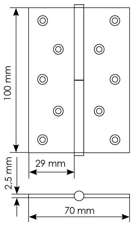 Петля Morelli стальная разъемная MSD 100X70X2.5 W L белый