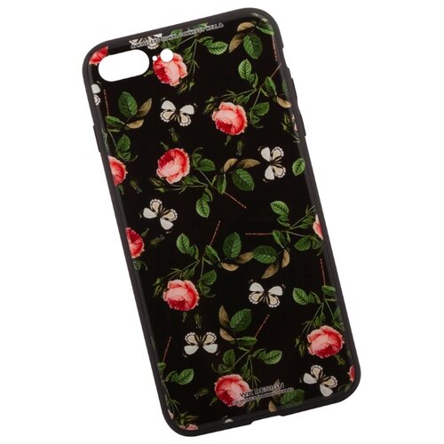 фото Чехол WK Azure Stone Series Glass Protective Case для Apple iPhone 7 Plus красные розы на черном