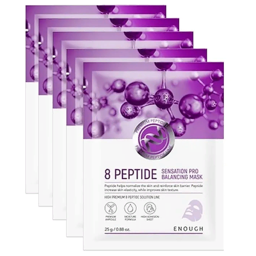 Enough Маска тканевая с пептидным комплексом - Premium 8 peptide senastion pro balancing mask, 5шт*25мл