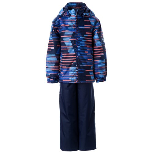 Детский комплект куртка и полукомбинезон HUPPA YOKO, тёмно-синий с принтом/тёмно-синий 32086, размер 110