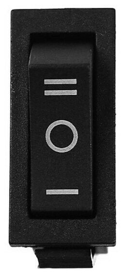 Кнопка - выключатель, трехпозиционный, 250 Вт, 10 А, 3 с, черный с нейтралью - фотография № 3