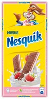 Шоколад Nesquik молочный с клубничной начинкой, 100 г