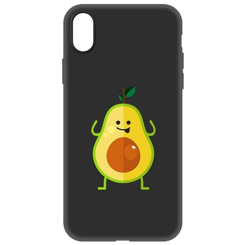 Чехол-накладка Krutoff Soft Case Авокадо Веселый для iPhone XR черный чехол накладка krutoff soft case авокадо веселый для iphone 14 plus черный