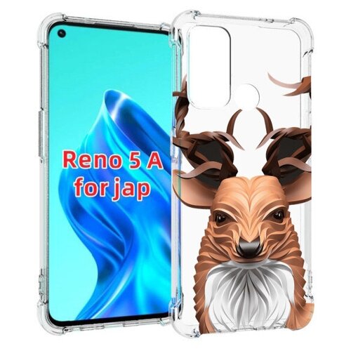 Чехол MyPads 3D-олень для Oppo Reno 5A задняя-панель-накладка-бампер