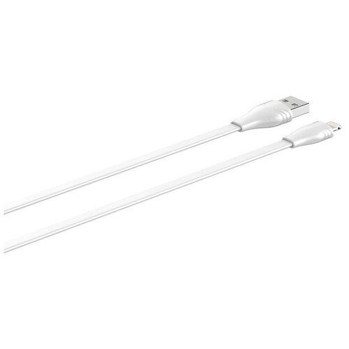 LDNIO LS552/ USB кабель Lightning/ 2m/ 2.1A/ медь: 86 жил/ Плоский/ White