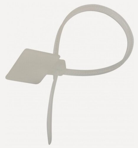 Изображение товара Хомут нейлоновый с площадкой под маркер Rexant 100x2.5 мм, белый, 100 шт.