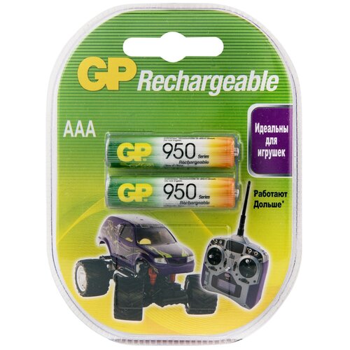AAA Аккумуляторная батарейка GP 95AAAHC, 2 шт. 950мAч аккумуляторы gp 2шт aaa 950mah nimh 95aaahc u2