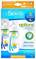 Dr. Brown's Бутылочки полипропиленовые с широким горлом Options 270 мл, 2 шт. с рождения, good morni