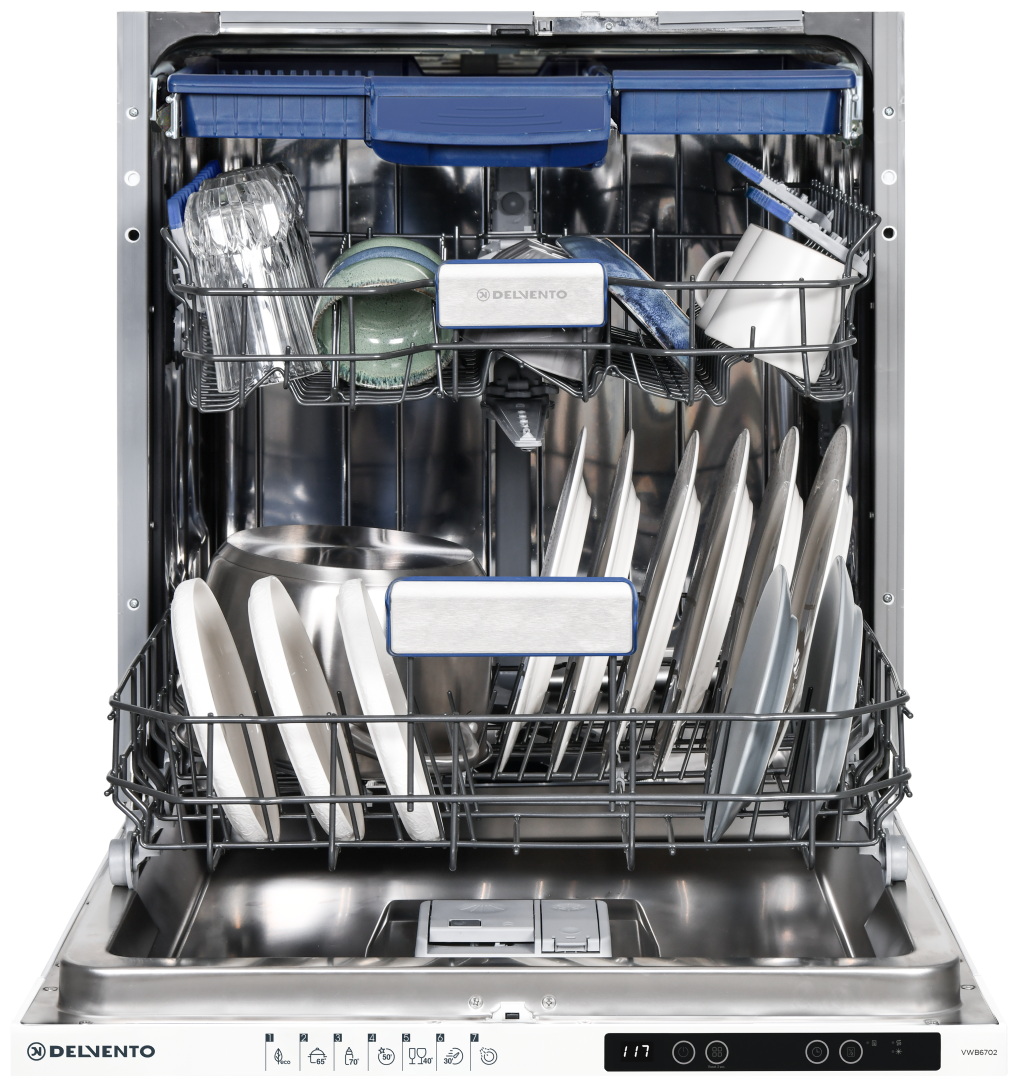 Встраиваемая посудомоечная машина DELVENTO VWB6702 60 см, белый - фотография № 2