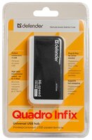 USB-концентратор Defender Quadro Infix (83504) разъемов: 4 черный