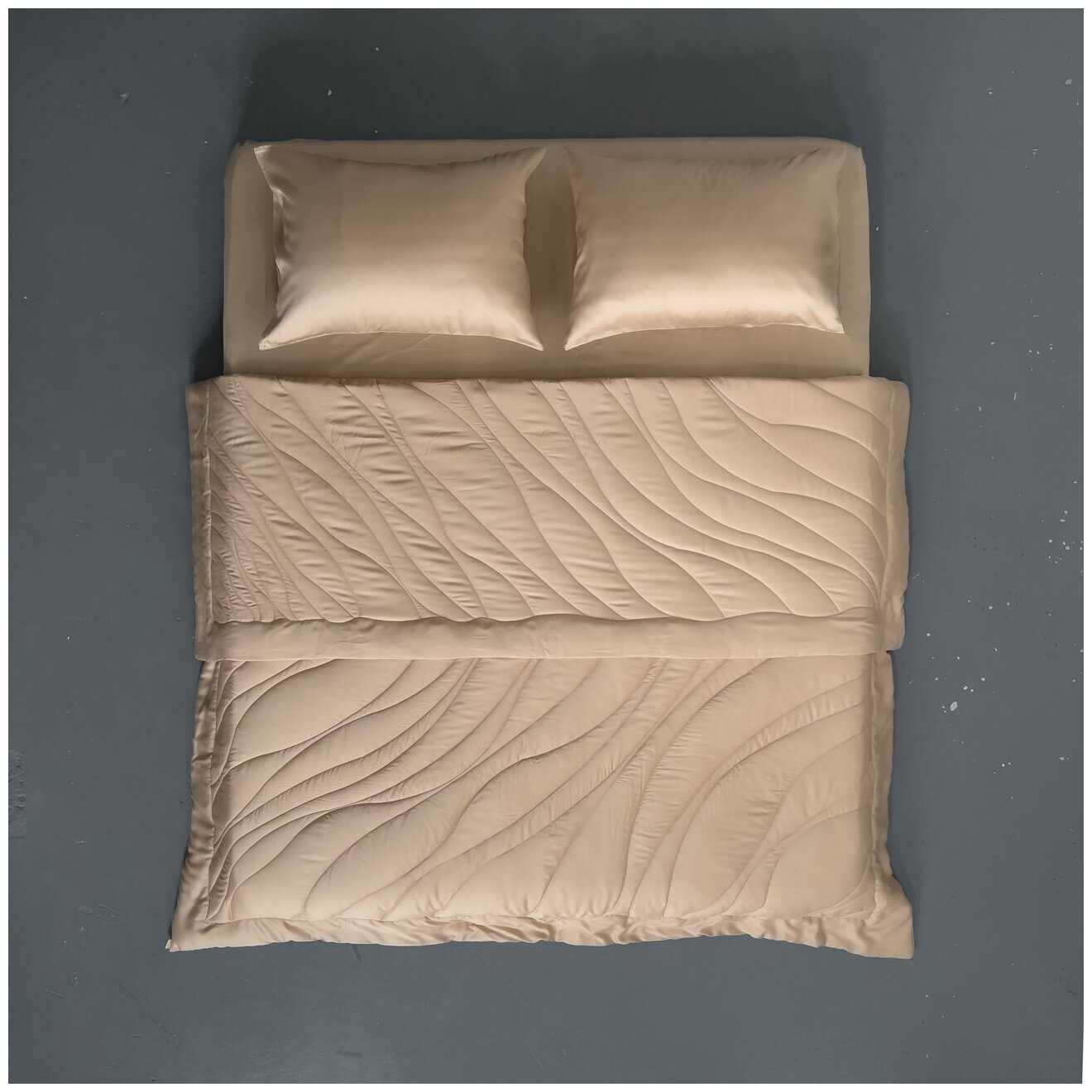 Одеяло из тенселя 160х230 см, цвет бежевый - фотография № 1
