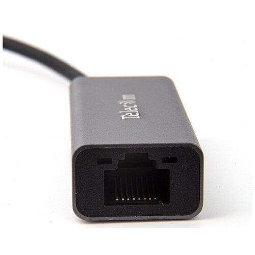 Адаптер USB Type-C TELECOM TU320M RJ-45 USB Type-C серый кабель переходник usb 3 0 rj 45 2 5g ethernet and typec адаптер 0 15м telecom